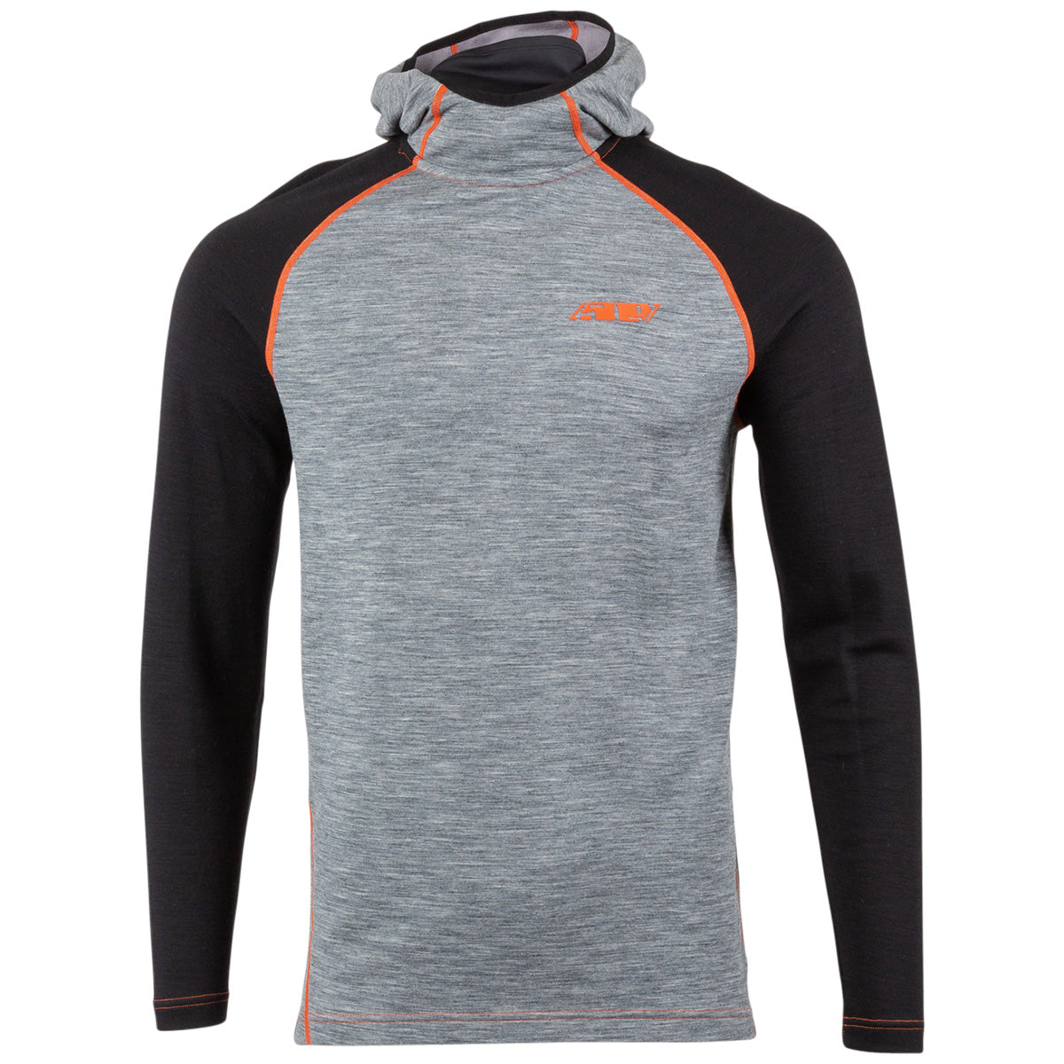 Sweat à capuche en laine mérinos 509 FZN - Gris chiné